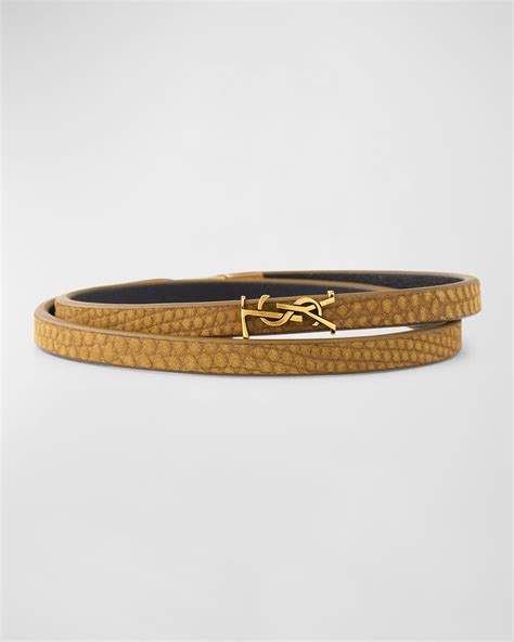 saint laurent ysl gold double wrap bracelet|Saint Laurent Leather Double.